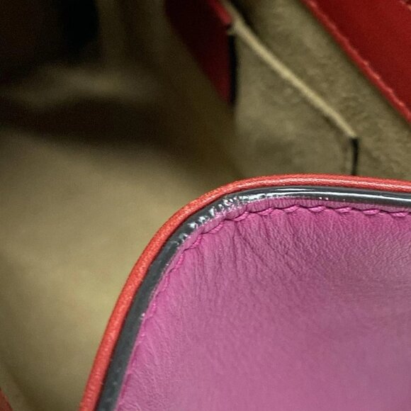 Auth GUCCI Padlock GG Small 409487 Dark Brown Red Multi PVC Leather Shoulder Bag - Picture 15 of 16